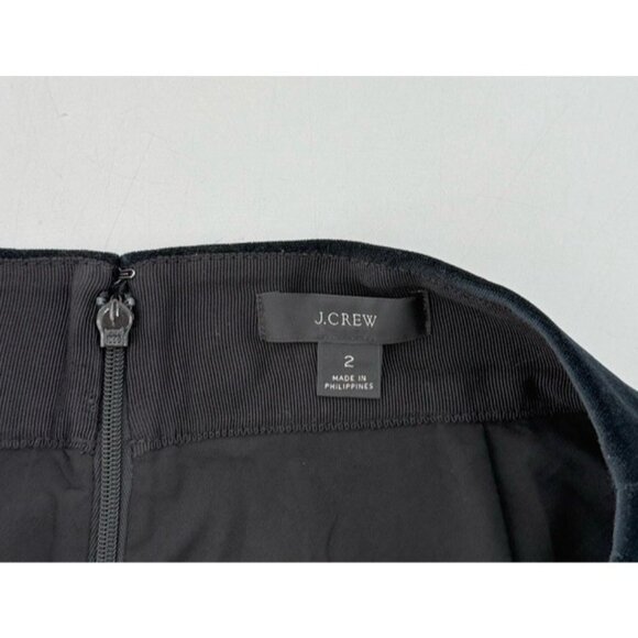 J.Crew Black Velvet Mini Skirt Size 2 Lined Front Pleat Preppy Event Classic - Picture 5 of 11